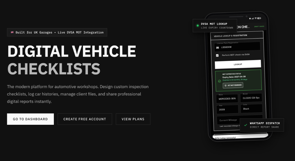 eGarage Mobile & DVSA MOT Interface